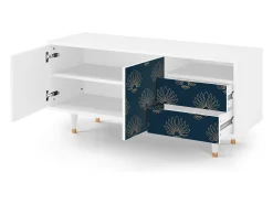 Hot Mueble de TV - 125х56х41 cm - T7 - Blue Lotus, Branco Bege