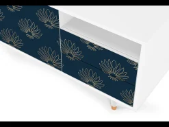 Hot Mueble de TV - 125х56х41 cm - T7 - Blue Lotus, Branco Bege