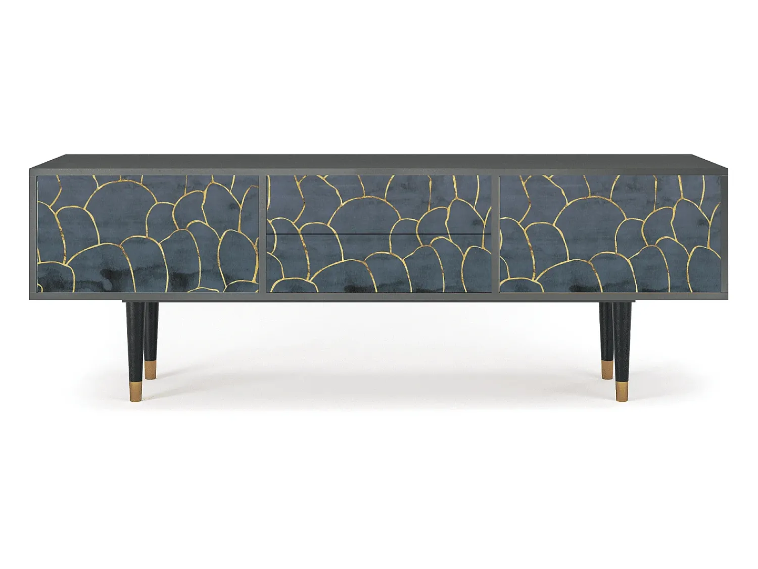 Móvel De Tv| Mueble de TV - 170х59х48 cm - T4 - Blue Lagoon, Antracite Cinza antracite