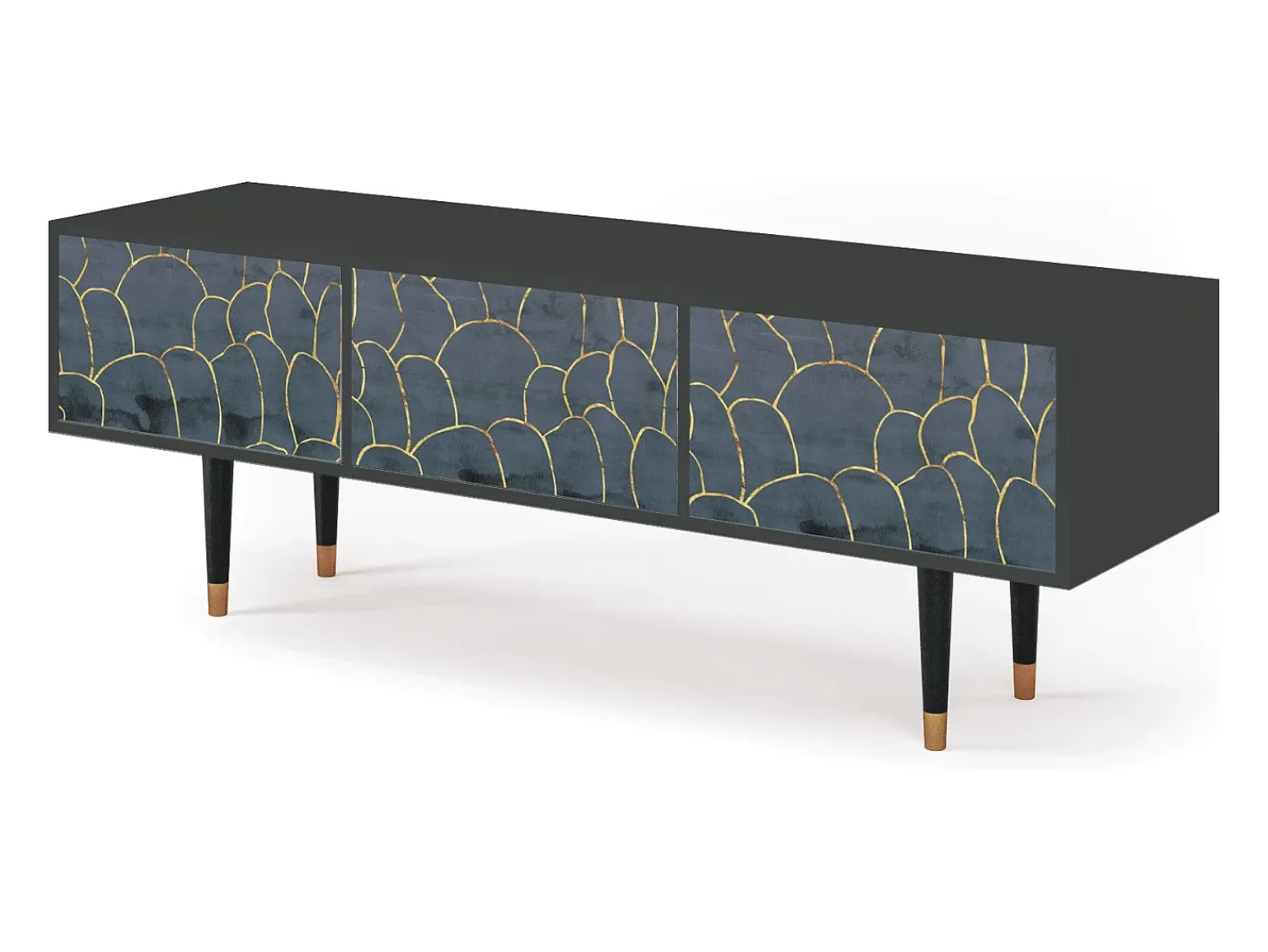 Móvel De Tv| Mueble de TV - 170х59х48 cm - T4 - Blue Lagoon, Antracite Cinza antracite