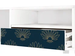 Móvel De Tv* Mueble de TV - 115х59х48 cm - T3 - Blue Lotus, Branco Bege