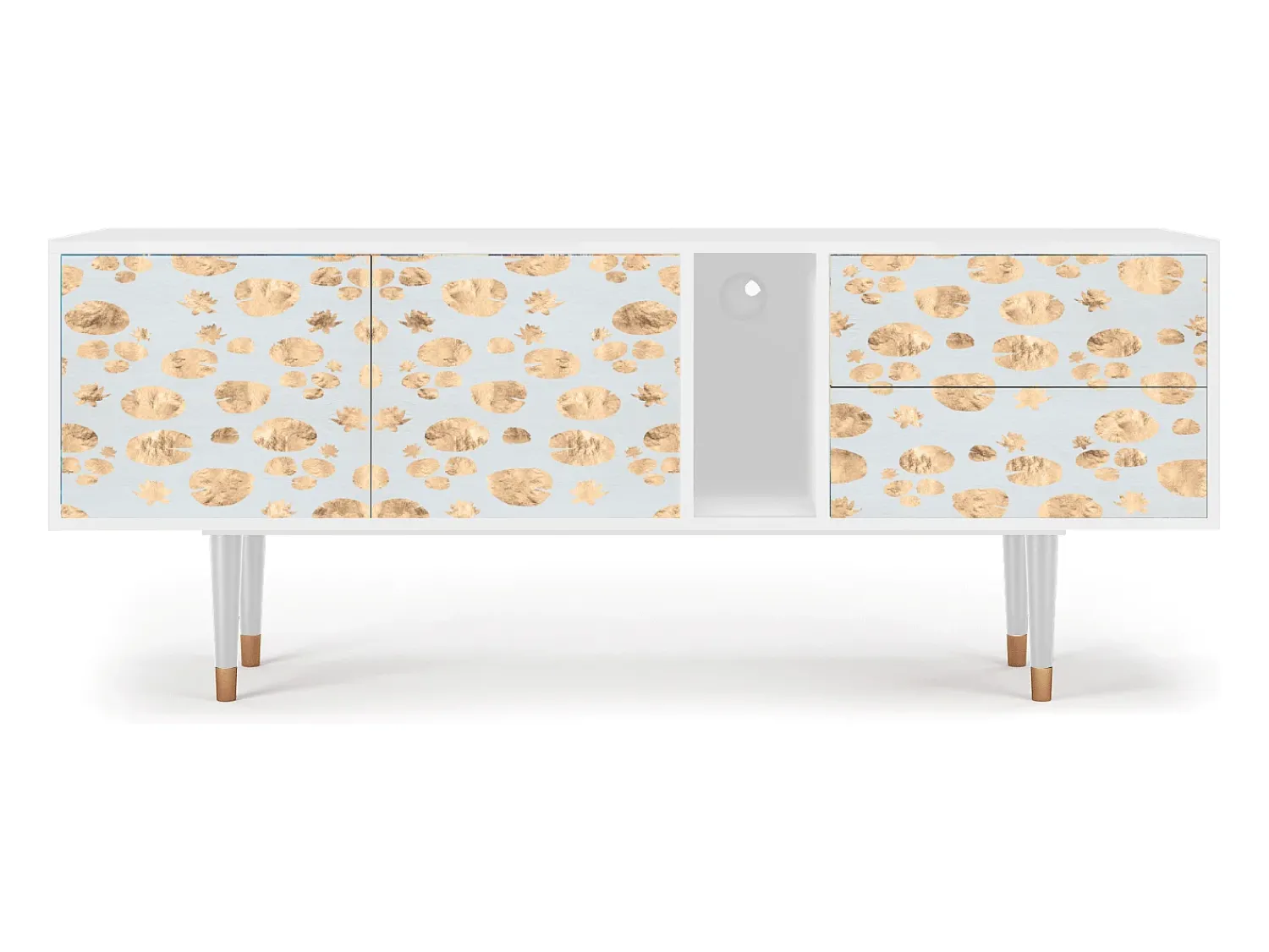 New Mueble de TV - 170х69х48 cm - T1 - Blue Giraffe, Branco Bege