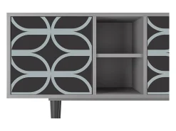 Móvel De Tv* Mueble de TV - 150х69х41 cm - T5 - Braided Blue, Cinza Cinzento