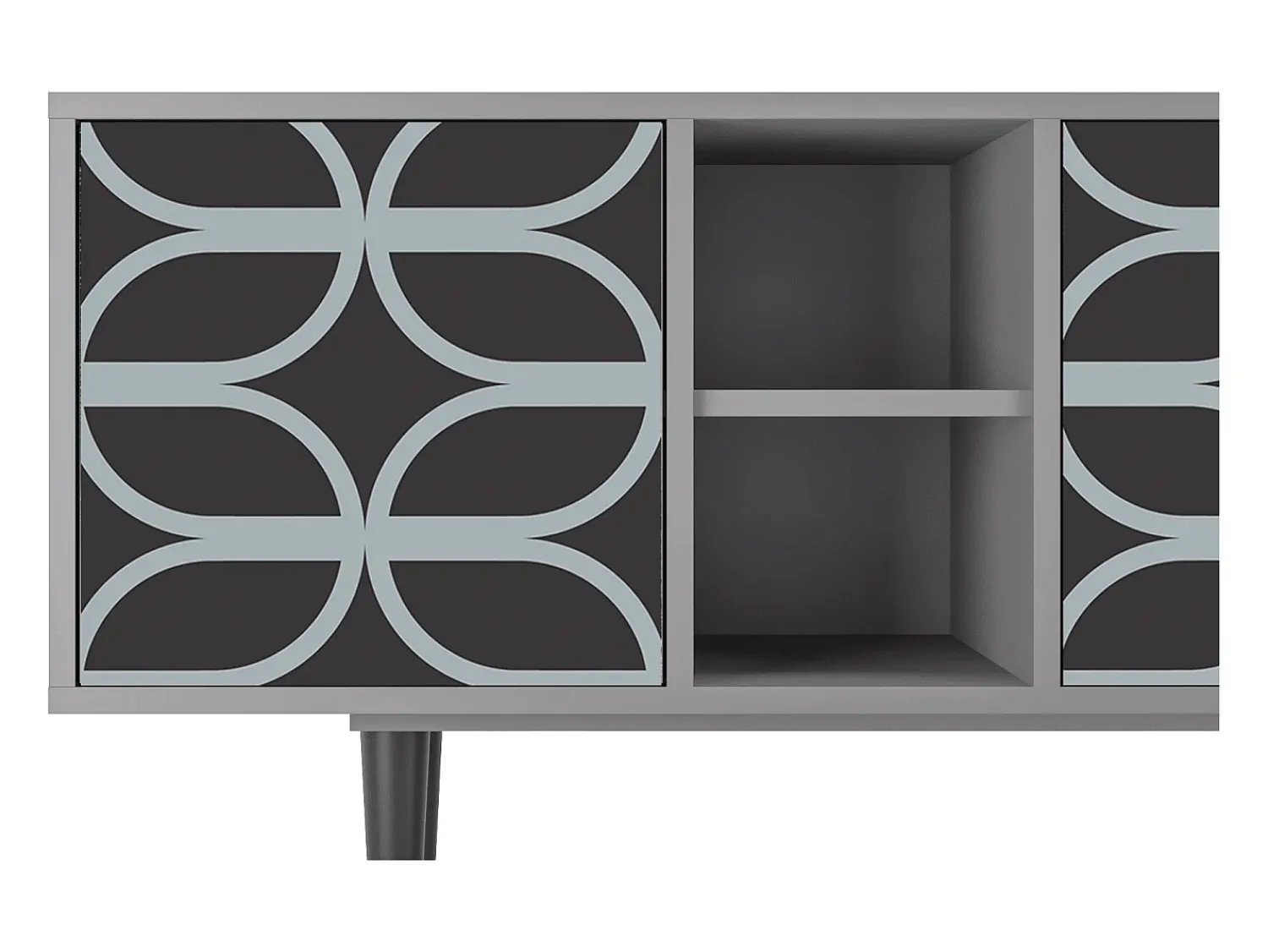Móvel De Tv* Mueble de TV - 150х69х41 cm - T5 - Braided Blue, Cinza Cinzento