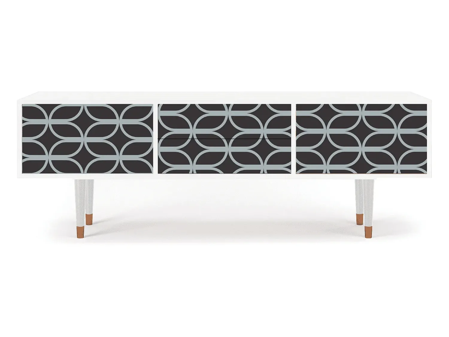 Móvel De Tv* Mueble de TV - 170х59х48 cm - T4 - Braided Blue, Branco Bege