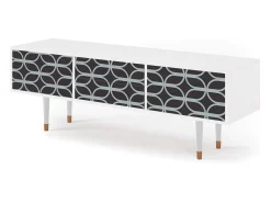 Móvel De Tv* Mueble de TV - 170х59х48 cm - T4 - Braided Blue, Branco Bege