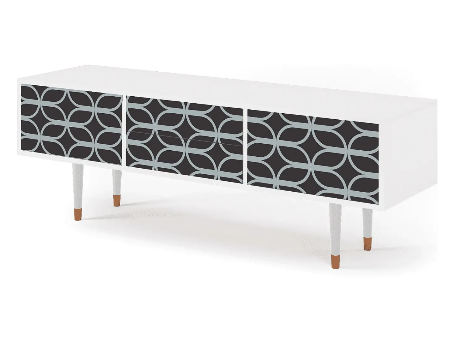 Móvel De Tv* Mueble de TV - 170х59х48 cm - T4 - Braided Blue, Branco Bege