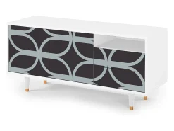 Mueble de TV - 125х56х41 cm - T7 - Braided Blue, Branco^ Móvel De Tv