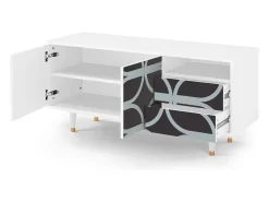 Mueble de TV - 125х56х41 cm - T7 - Braided Blue, Branco^ Móvel De Tv