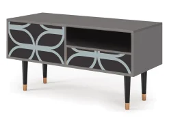 Móvel De Tv| Mueble de TV - 115х59х48 cm - T3 - Braided Blue, Cinza Cinzento