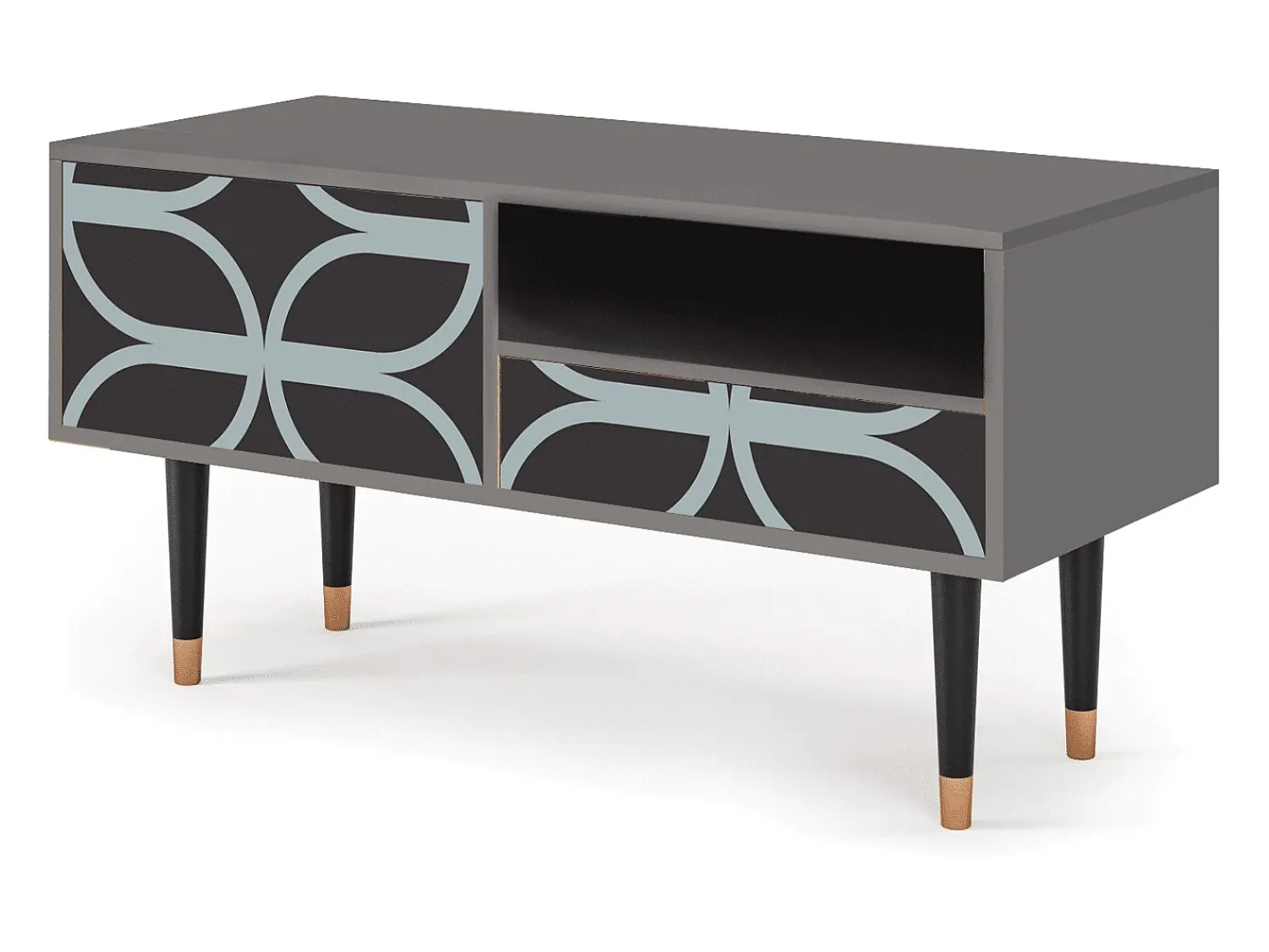 Móvel De Tv| Mueble de TV - 115х59х48 cm - T3 - Braided Blue, Cinza Cinzento