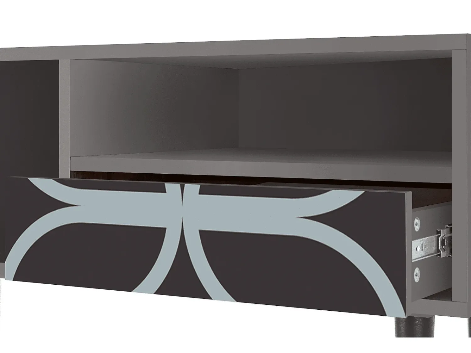 Móvel De Tv| Mueble de TV - 115х59х48 cm - T3 - Braided Blue, Cinza Cinzento