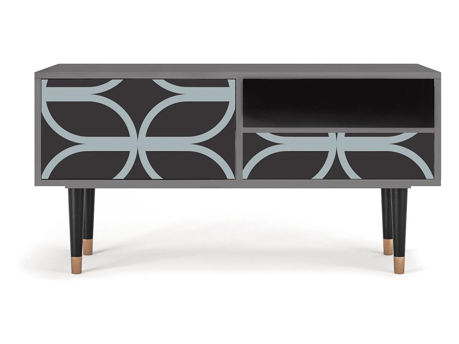 Móvel De Tv| Mueble de TV - 115х59х48 cm - T3 - Braided Blue, Cinza Cinzento