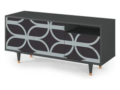 Móvel De Tv* Mueble de TV - 125х56х41 cm - T7 - Braided Blue, Antracite Cinza antracite
