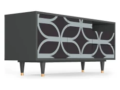 Móvel De Tv* Mueble de TV - 125х56х41 cm - T7 - Braided Blue, Antracite Cinza antracite
