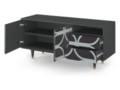 Móvel De Tv* Mueble de TV - 125х56х41 cm - T7 - Braided Blue, Antracite Cinza antracite