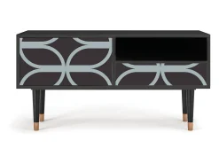 Móvel De Tv| Mueble de TV - 115х59х48 cm - T3 - Braided Blue, Antracite Cinza antracite
