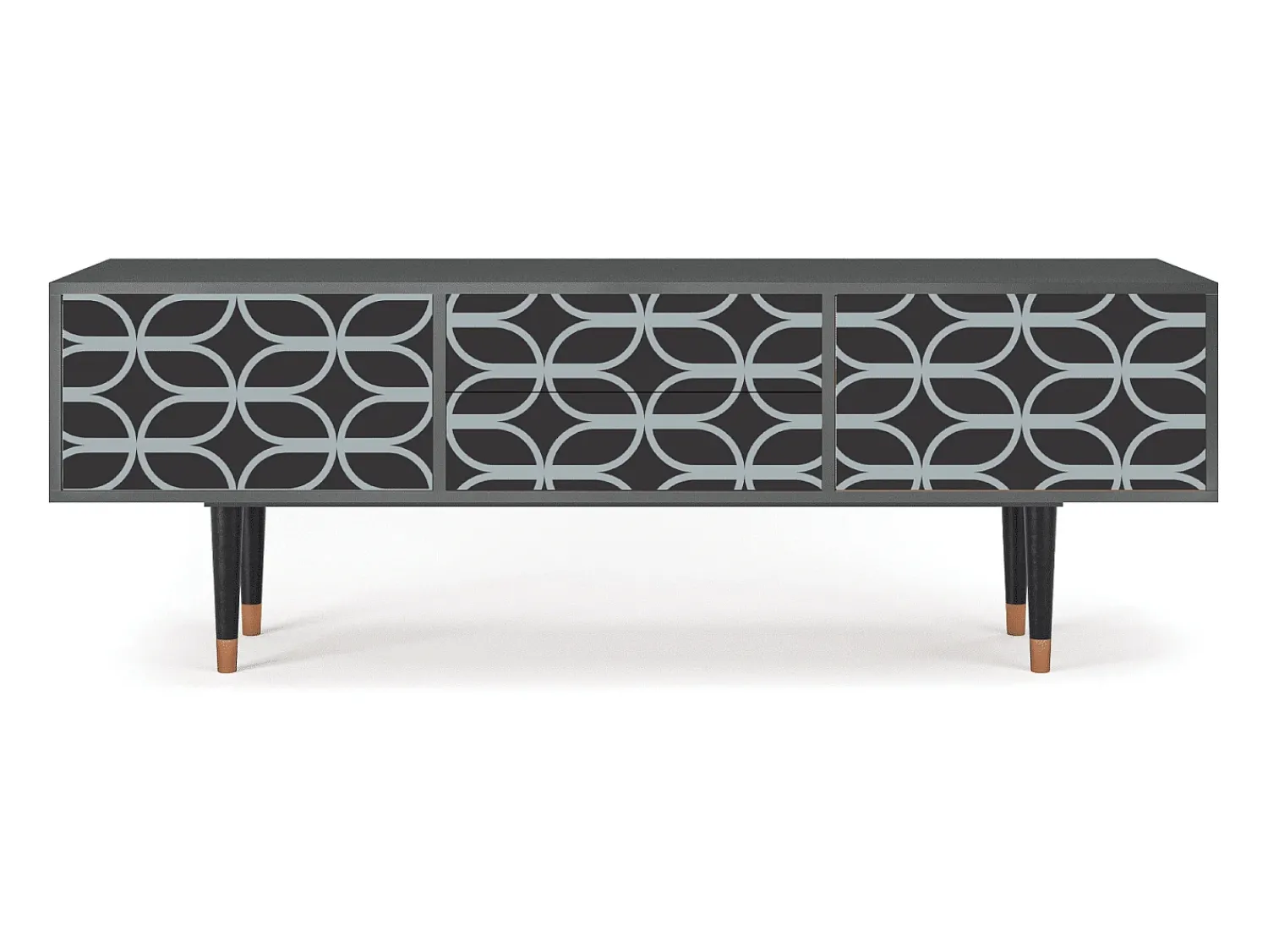Móvel De Tv* Mueble de TV - 170х59х48 cm - T4 - Braided Blue, Antracite Cinza antracite