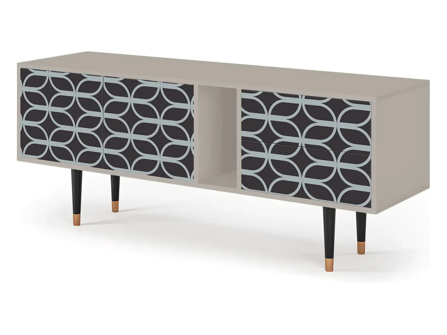 Móvel De Tv* Mueble de TV - 170х69х48 cm - T1 - Braided Blue, Areia Bege