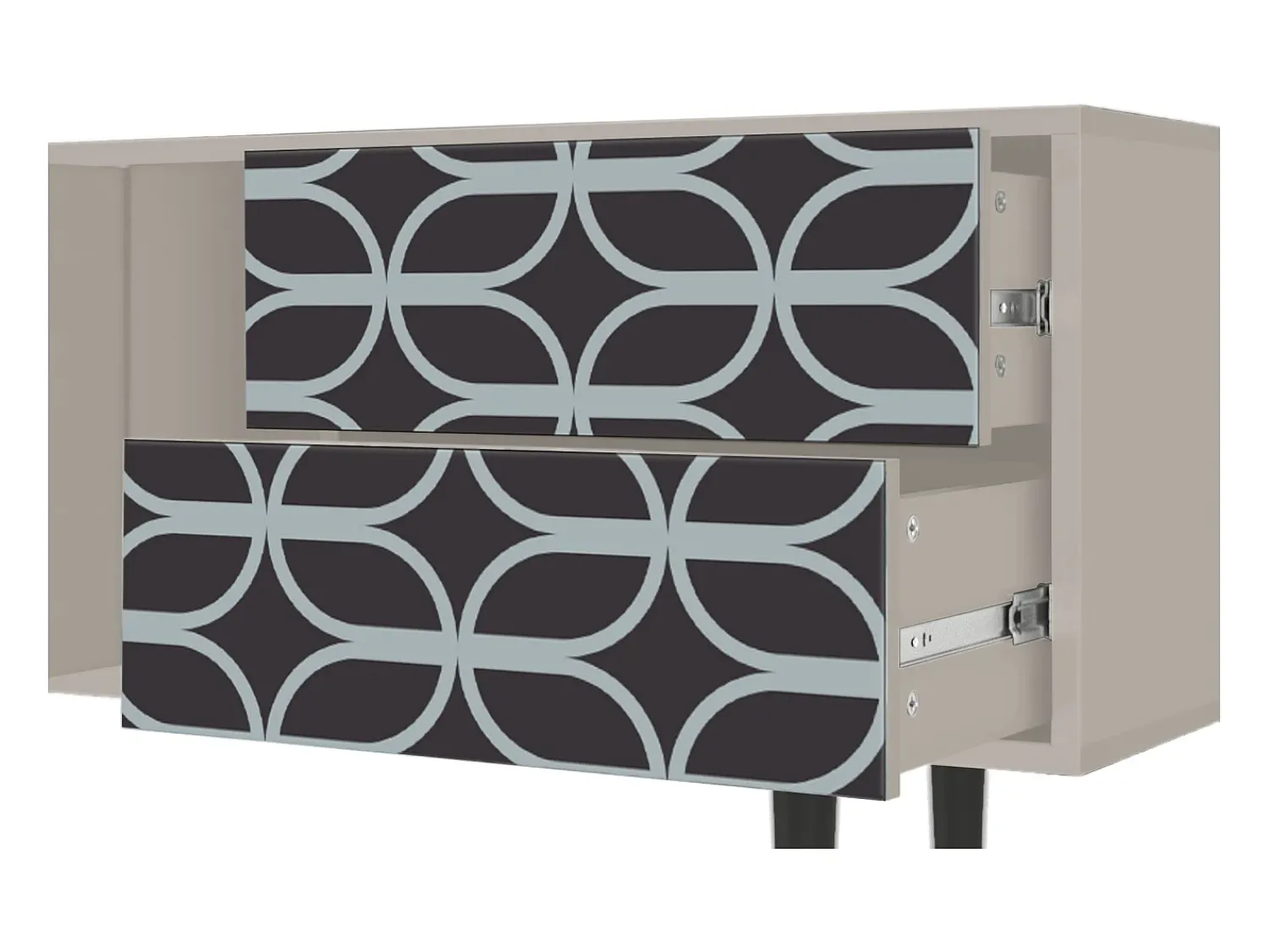 Móvel De Tv* Mueble de TV - 170х69х48 cm - T1 - Braided Blue, Areia Bege