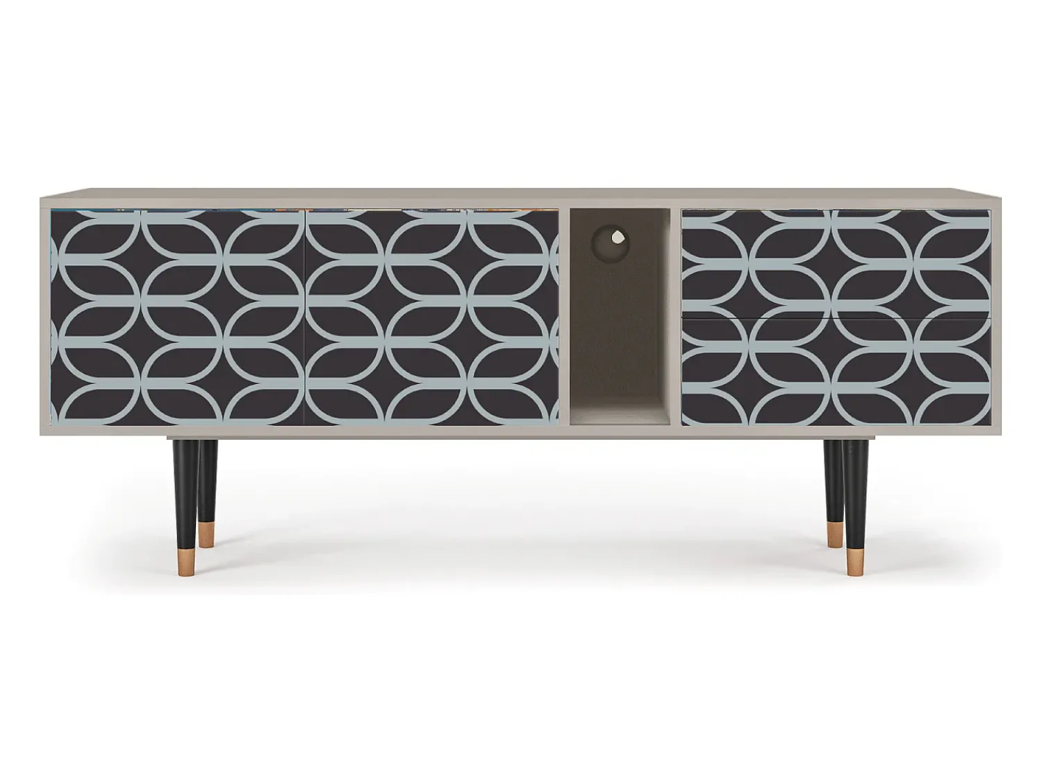 Móvel De Tv* Mueble de TV - 170х69х48 cm - T1 - Braided Blue, Areia Bege