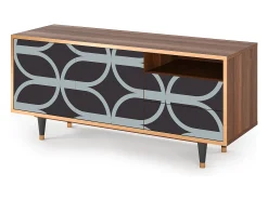 Móvel De Tv| Mueble de TV - 125х56х41 cm - T7 - Braided Blue, Nogueira Castanho