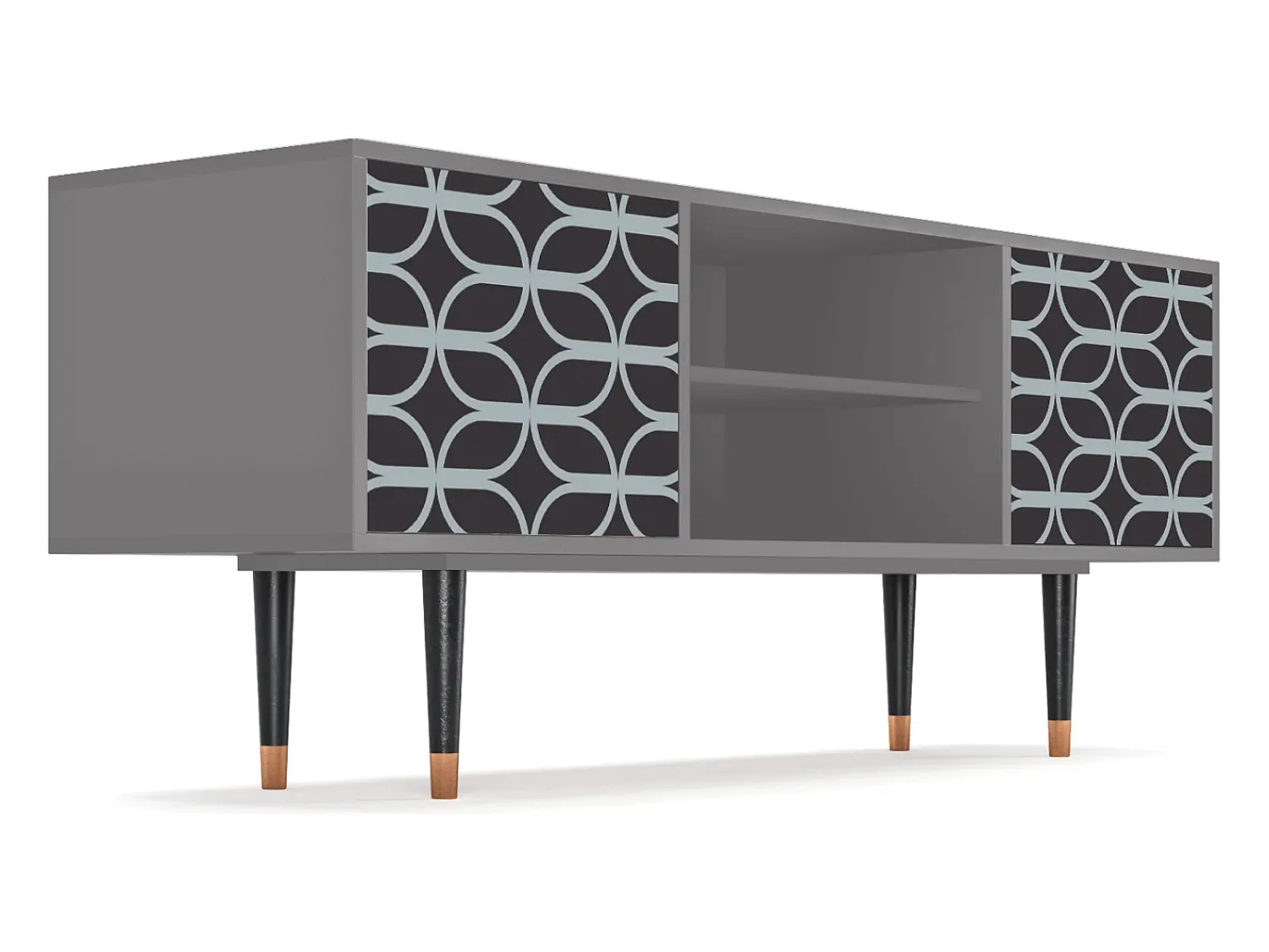 Móvel De Tv| Mueble de TV - 170х69х48 cm - T2 - Braided Blue, Cinza Cinzento