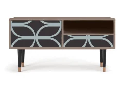 Móvel De Tv| Mueble de TV - 115х59х48 cm - T3 - Braided Blue, Latte Bege
