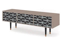 Móvel De Tv| Mueble de TV - 170х59х48 cm - T4 - Braided Blue, Latte Bege