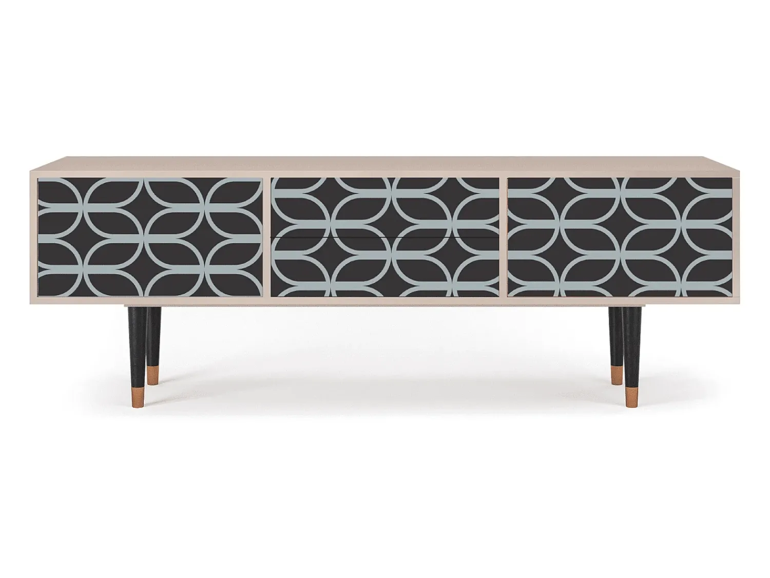 Móvel De Tv| Mueble de TV - 170х59х48 cm - T4 - Braided Blue, Latte Bege