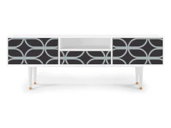 Clearance Mueble de TV - 170х59х41 cm - T6 - Braided Blue, Branco Bege