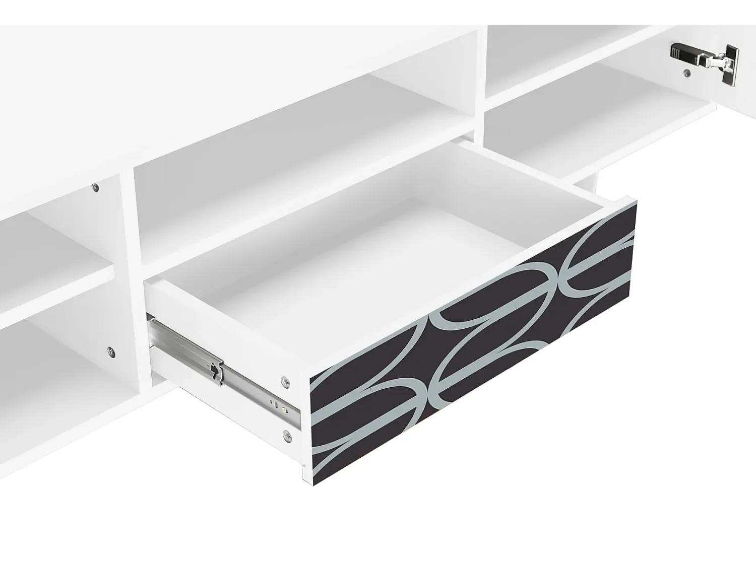 Clearance Mueble de TV - 170х59х41 cm - T6 - Braided Blue, Branco Bege