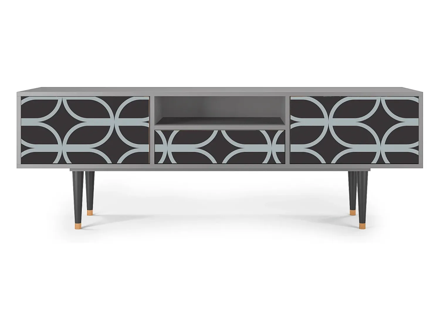 Móvel De Tv| Mueble de TV - 170х59х41 cm - T6 - Braided Blue, Cinza Cinzento