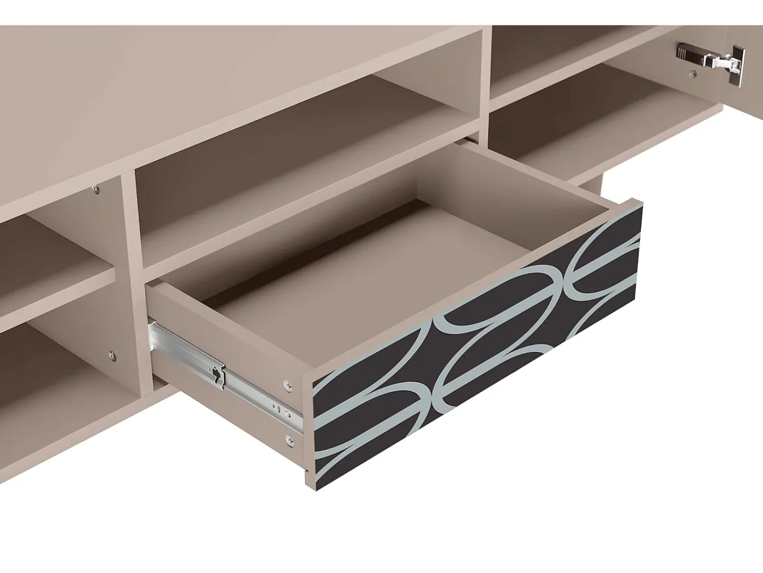 Online Mueble de TV - 170х59х41 cm - T6 - Braided Blue, Latte Bege