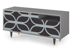 New Mueble de TV - 125х56х41 cm - T7 - Braided Blue, Cinza Cinzento