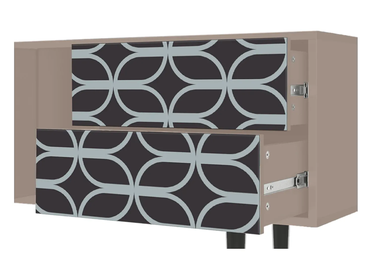Móvel De Tv| Mueble de TV - 170х69х48 cm - T1 - Braided Blue, Latte Bege