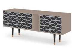 Móvel De Tv| Mueble de TV - 170х69х48 cm - T1 - Braided Blue, Latte Bege