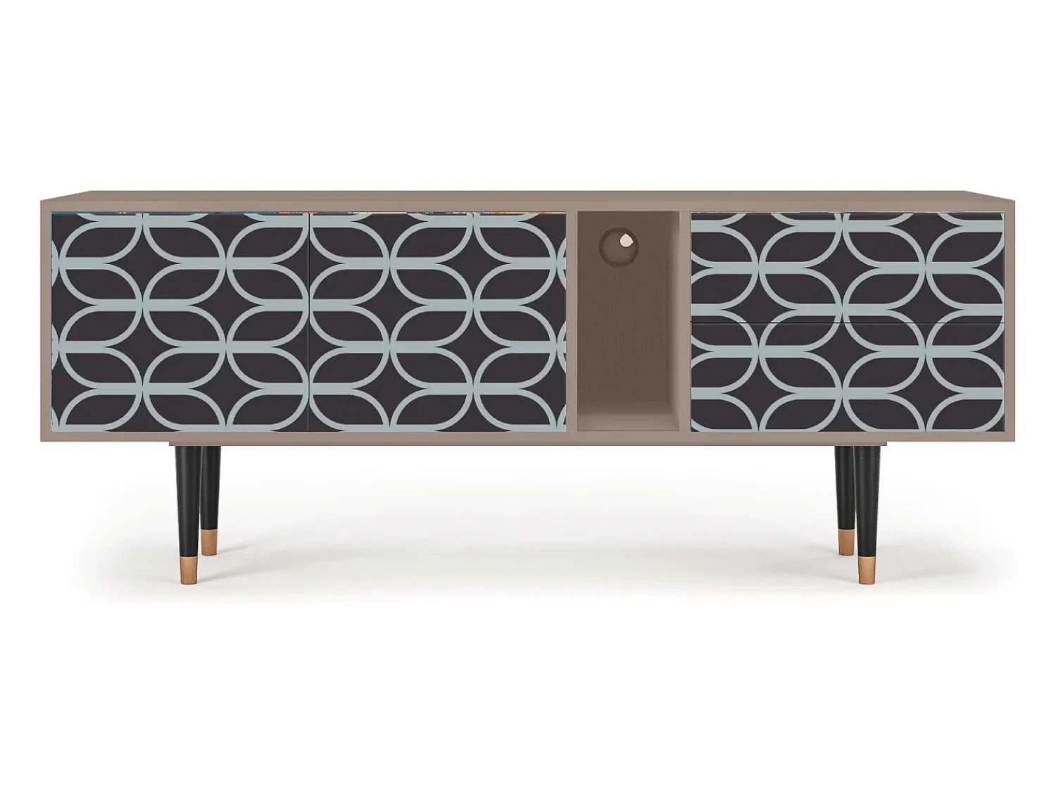 Móvel De Tv| Mueble de TV - 170х69х48 cm - T1 - Braided Blue, Latte Bege