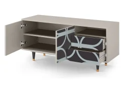 Outlet Mueble de TV - 125х56х41 cm - T7 - Braided Blue, Areia Bege