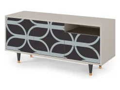 Outlet Mueble de TV - 125х56х41 cm - T7 - Braided Blue, Areia Bege