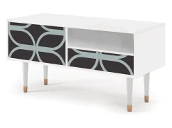 Móvel De Tv* Mueble de TV - 115х59х48 cm - T3 - Braided Blue, Branco Bege