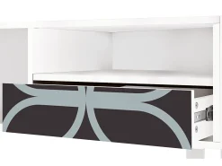 Móvel De Tv* Mueble de TV - 115х59х48 cm - T3 - Braided Blue, Branco Bege