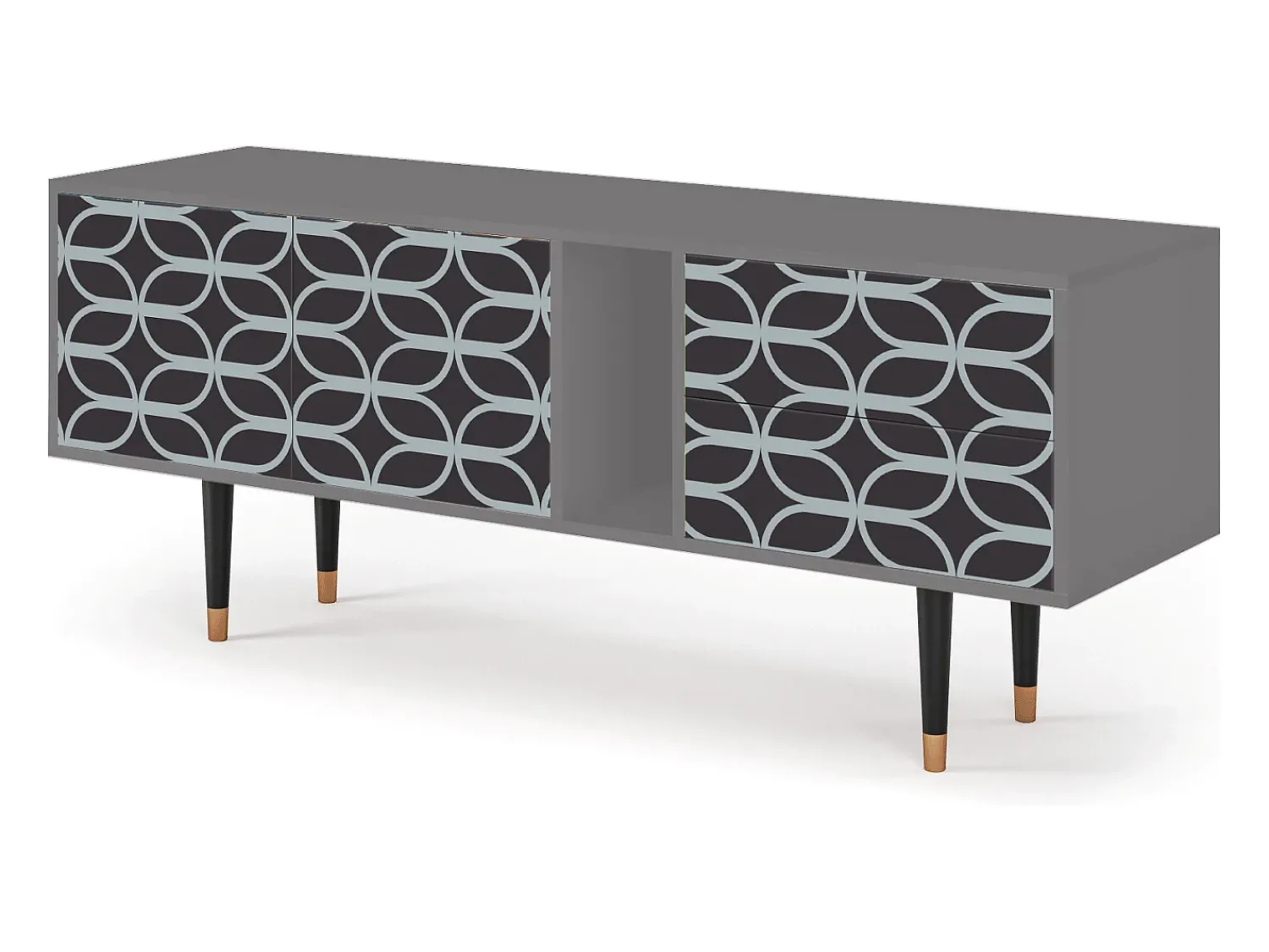 Móvel De Tv* Mueble de TV - 170х69х48 cm - T1 - Braided Blue, Cinza Cinzento