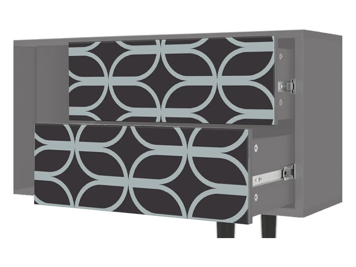 Móvel De Tv* Mueble de TV - 170х69х48 cm - T1 - Braided Blue, Cinza Cinzento