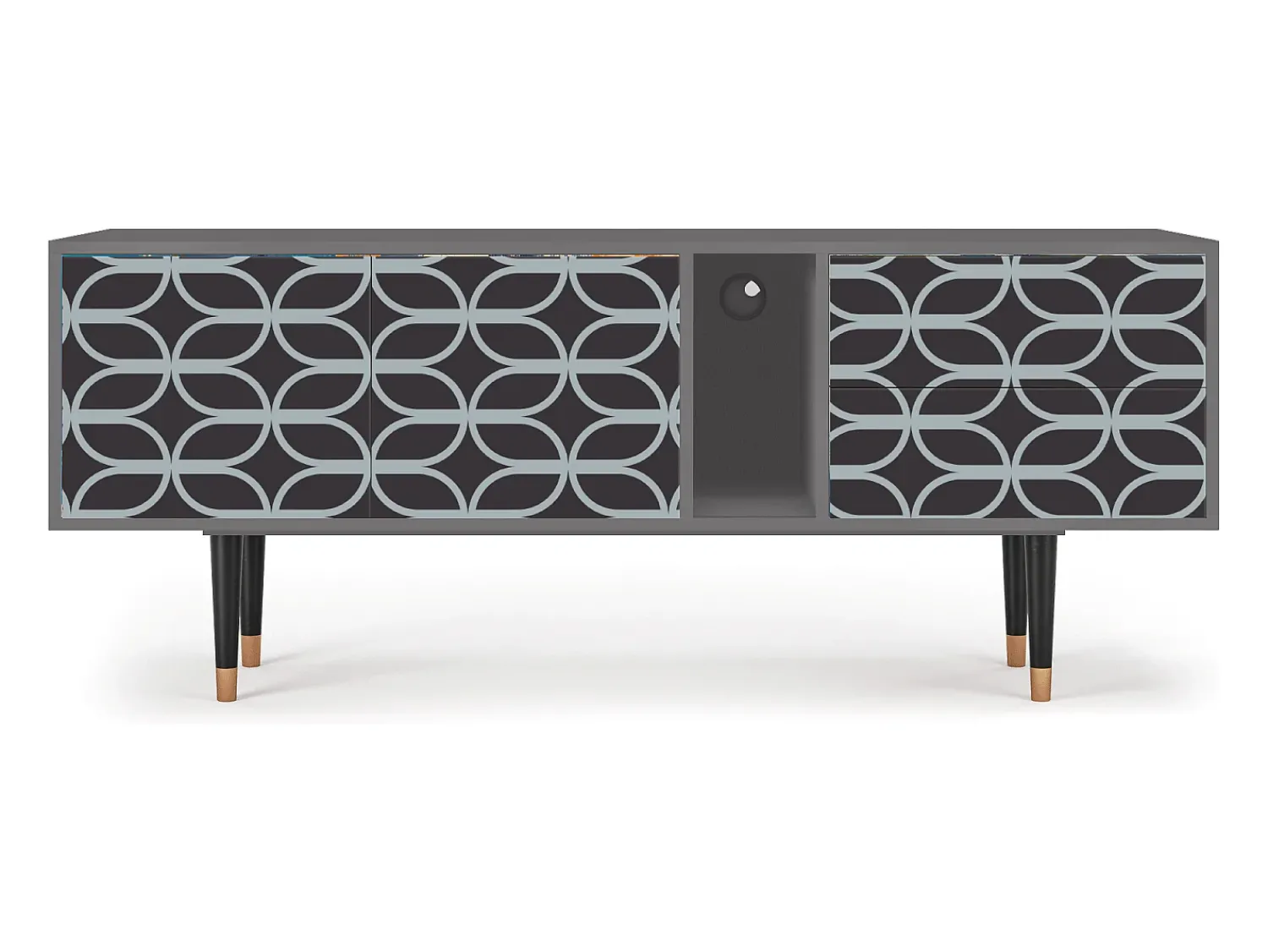 Móvel De Tv* Mueble de TV - 170х69х48 cm - T1 - Braided Blue, Cinza Cinzento