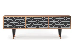 Móvel De Tv* Mueble de TV - 170х59х48 cm - T4 - Braided Blue, Nogueira Castanho