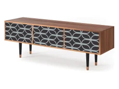 Móvel De Tv* Mueble de TV - 170х59х48 cm - T4 - Braided Blue, Nogueira Castanho