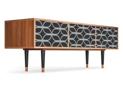 Móvel De Tv* Mueble de TV - 170х59х48 cm - T4 - Braided Blue, Nogueira Castanho