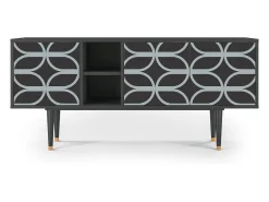 Móvel De Tv| Mueble de TV - 150х69х41 cm - T5 - Braided Blue, Antracite Cinza antracite