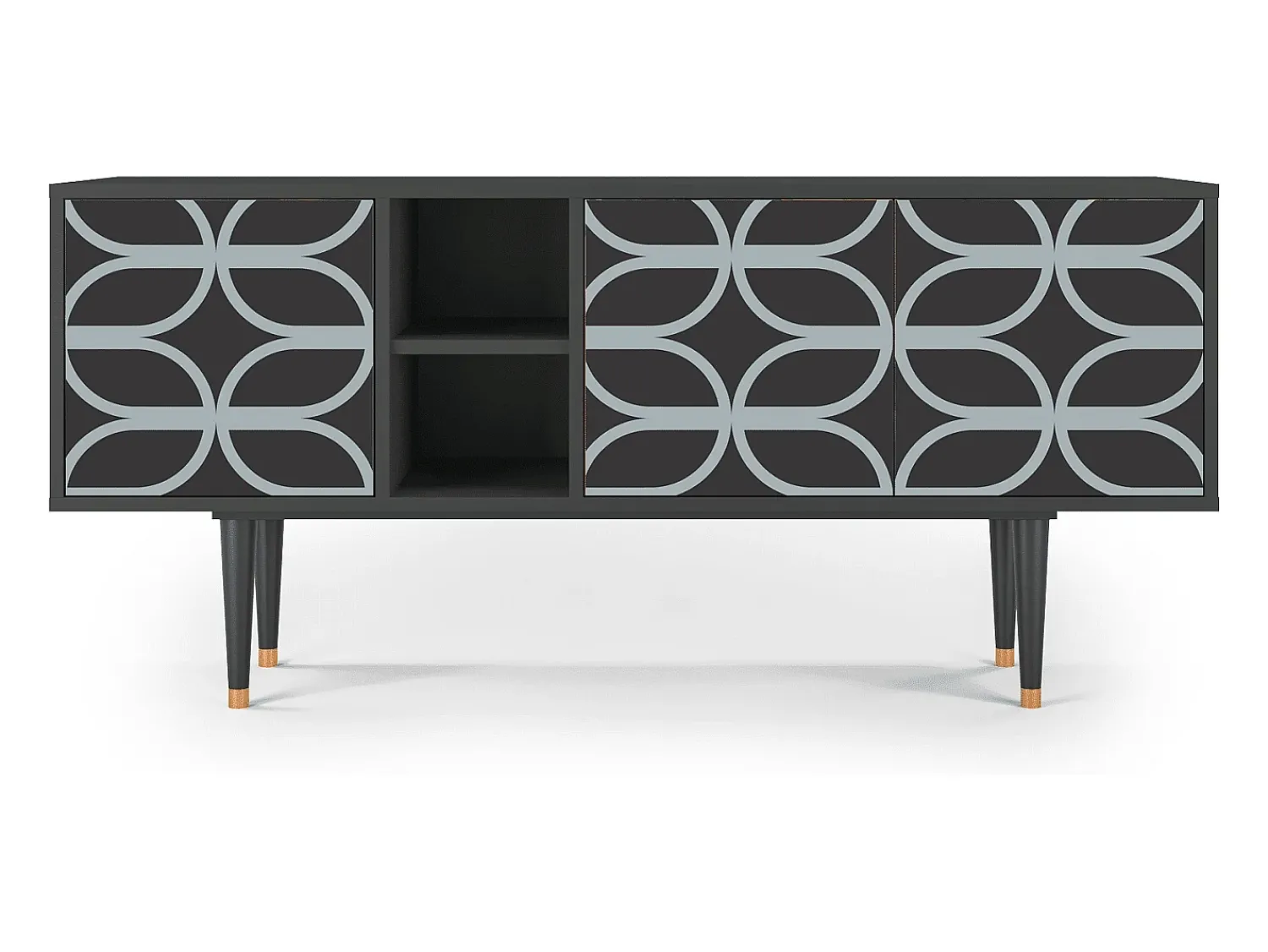 Móvel De Tv| Mueble de TV - 150х69х41 cm - T5 - Braided Blue, Antracite Cinza antracite
